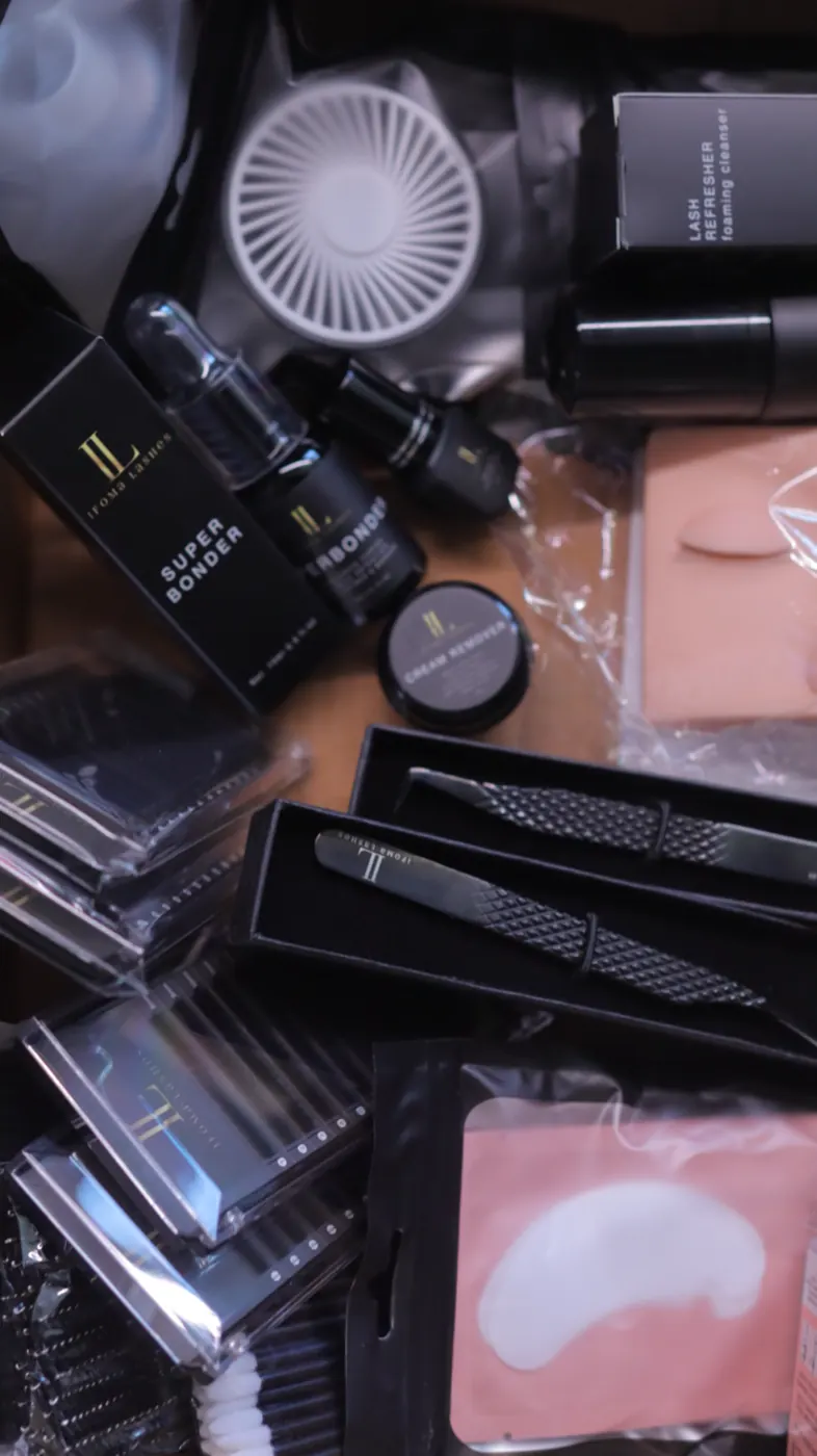 Startkit med lim, vipper og pinsetter